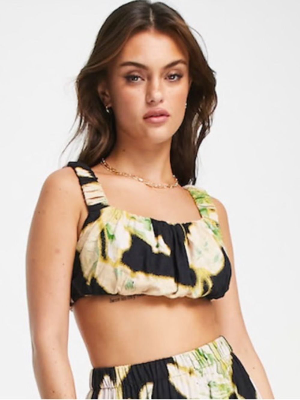 ASOS bra top in bright tropical print Size 12